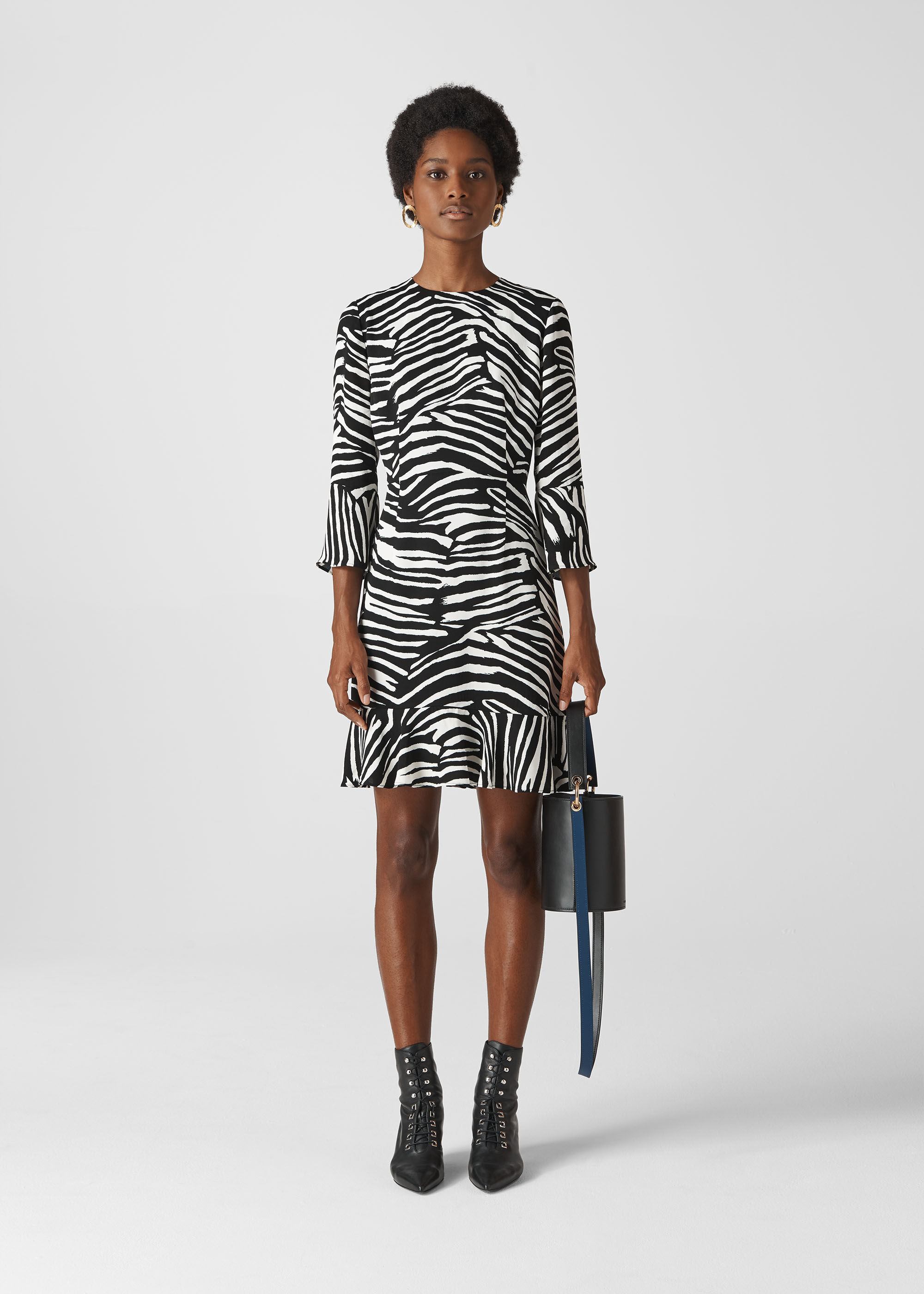 Black/White Zebra Print Flippy Dress ...